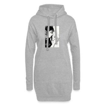 Goth Kitty Portrait - Sweat-shirt à capuche long Femme - gris chiné - Devant