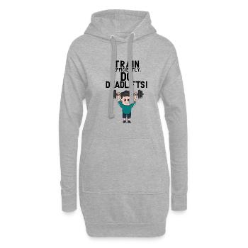 Deadlifting, powerlifter, gym, motivation - Sweat-shirt à capuche long Femme - gris chiné - Devant
