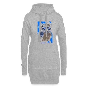 Nacht Wald Tier Eule Artsy Bird Wildlife - Hoodie-Kleid - Grau meliert - Vorne
