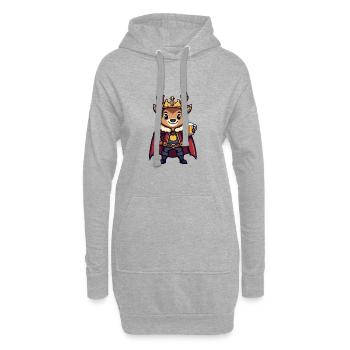 Hirsch Bier Lustig - Hoodie-Kleid - Grau meliert - Vorne