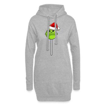 Lollipop Weihnachten Comic Xmas - Hoodie-Kleid - Grau meliert - Vorne