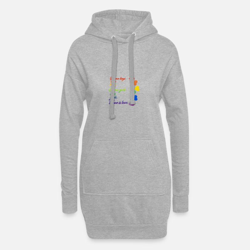 Ob lesbisch oder schwul, Liebe ist Liebe - Hoodie-Kleid - Grau meliert
