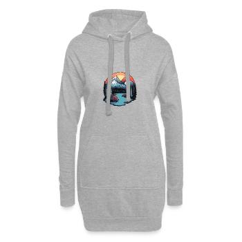 Montagnes Paysage extérieur - Sweat-shirt à capuche long Femme - gris chiné - Devant