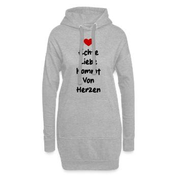 Liebe Spruch Valentinstag Herz - Hoodie-Kleid - Grau meliert - Vorne