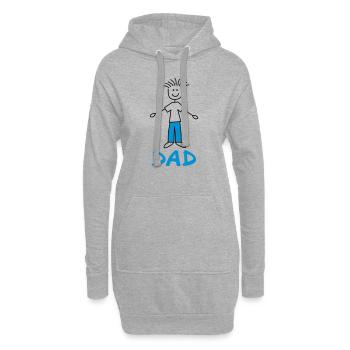 Dad - Sweat-shirt à capuche long Femme - gris chiné - Devant