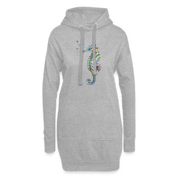 Seepferdchen - Hoodie-Kleid - Grau meliert - Vorne