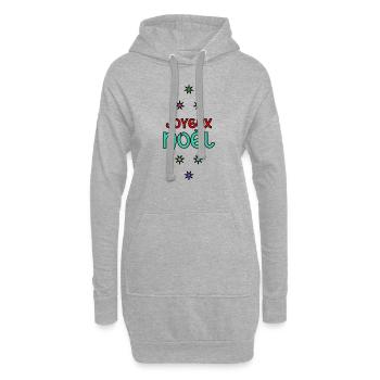 WEIHNACHTEN. FROHE WEIHNACHTEN. FROHE WEIHNACHTEN. NEUJAHR - Hoodie-Kleid - Grau meliert - Vorne