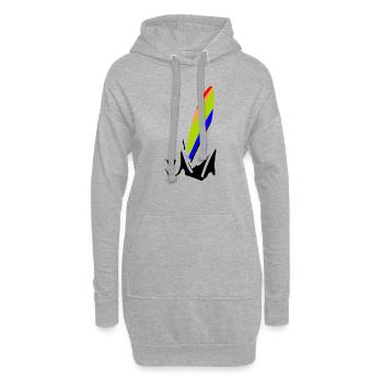 Surfer - Sweat-shirt à capuche long Femme - gris chiné - Devant
