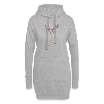 Martini aux olives - Sweat-shirt à capuche long Femme - gris chiné - Devant