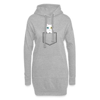 Angora turc animal de poche - Sweat-shirt à capuche long Femme - gris chiné - Devant