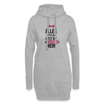 KELLNERIN: Alles Wird Gut - Hoodie-Kleid - Grau meliert - Vorne