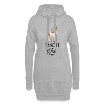 Lustige Sprüche für Reiter - Hoodie-Kleid - Grau meliert - Vorne