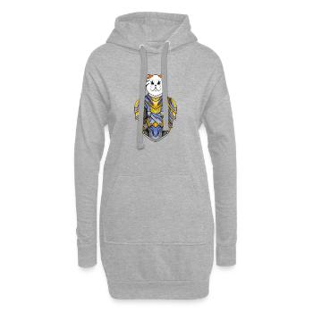 Ritter Katze Katzenrasse Exotische Kurzhaarkatze - Hoodie-Kleid - Grau meliert - Vorne