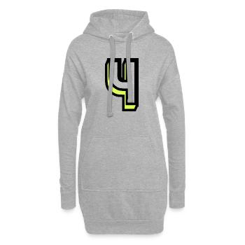 4 ANS,4e ANNIVERSAIRE,ANNIVERSAIRE 4 ANS - Sweat-shirt à capuche long Femme - gris chiné - Devant
