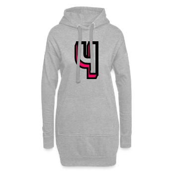 4 ANS,4e ANNIVERSAIRE,ANNIVERSAIRE 4 ANS - Sweat-shirt à capuche long Femme - gris chiné - Devant