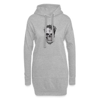 Cool Skull - Hoodie-Kleid - Grau meliert - Vorne