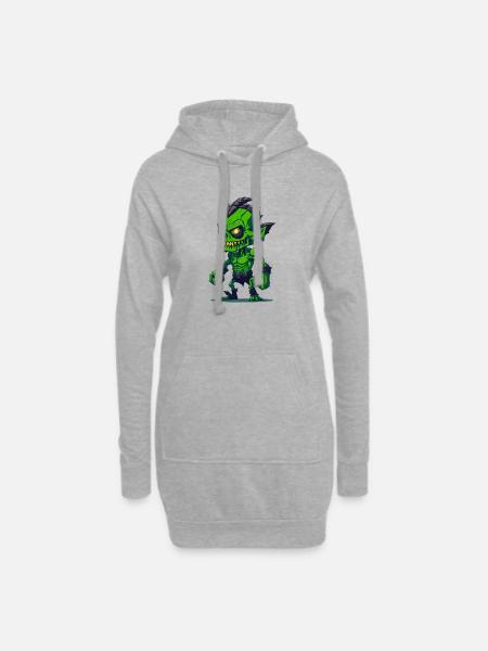 Zombie - Hoodie Dress - heather grey