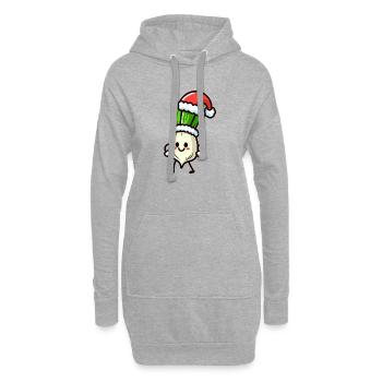 Nikolauch Oignon de printemps - Sweat-shirt à capuche long Femme - gris chiné - Devant