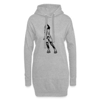 Rollschuhläufer Frau - Hoodie-Kleid - Grau meliert - Vorne