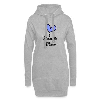MAMIE - Sweat-shirt à capuche long Femme - gris chiné - Devant