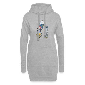 Aquarell Landkarte Schweden - Hoodie-Kleid - Grau meliert - Vorne