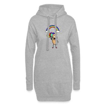 Peanut Rainbow LGBT Gay Pride Ballons de plaisir - Sweat-shirt à capuche long Femme - gris chiné - Devant