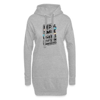 Bike-Motiv mit inspirierendem Zitat - Hoodie-Kleid - Grau meliert - Vorne