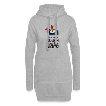 Rentier Elmondo sagt nichts ohne seine Couch ;-) - Hoodie-Kleid - Grau meliert - Vorne