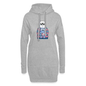 Creepy Cute Monster with Teddy | Funny Horror - Hoodie-Kleid - Grau meliert - Vorne