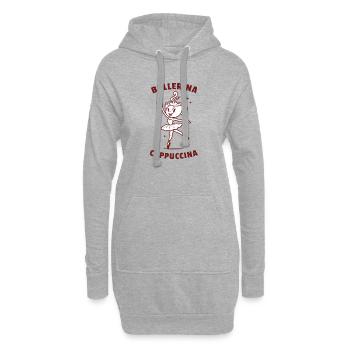 ballerine cappuccina - Sweat-shirt à capuche long Femme - gris chiné - Devant