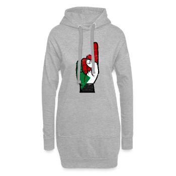 Drapeau soudanais numéro 1 utilisé - Sweat-shirt à capuche long Femme - gris chiné - Devant