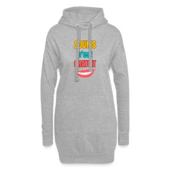Souris c’est gratuit — typographie colorée - Sweat-shirt à capuche long Femme - gris chiné - Devant