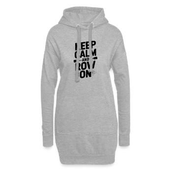 Ruhe bewahren und weiterrudern - Hoodie-Kleid - Grau meliert - Vorne