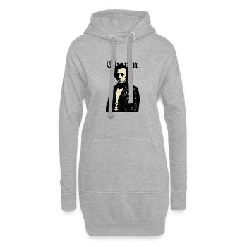 Chopin Noir Rebell Lederporträt - Hoodie-Kleid - Grau meliert - Vorne