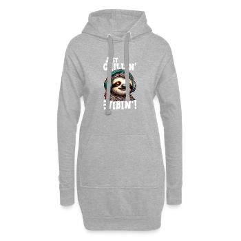 Sloth Chill Vibin Grafik - Hoodie-Kleid - Grau meliert - Vorne