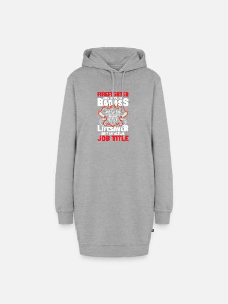 Feuerwehrmann - Hoodie-Kleid - Grau meliert
