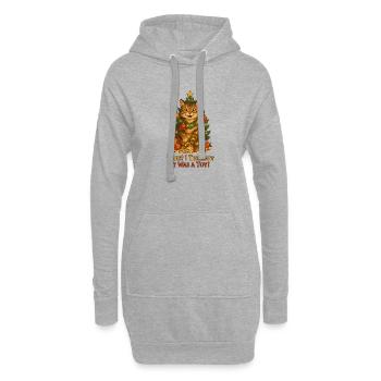 Gueule de bois dans la blague du sapin de Noël - Sweat-shirt à capuche long Femme - gris chiné - Devant