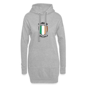 Dublin Shield: Irische Farben - Hoodie-Kleid - Grau meliert - Vorne