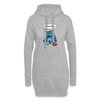 Enfin la paix. Séparation, chagrin ? Monstre Zooki - Sweat-shirt à capuche long Femme - gris chiné - Devant