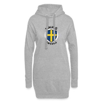 Design des schwedischen Flaggenschildes - Hoodie-Kleid - Grau meliert - Vorne