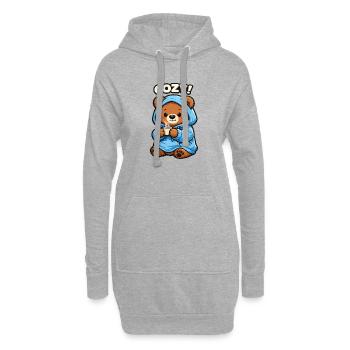 Kuschelbär mit Hoodie Kaffee - Hoodie-Kleid - Grau meliert - Vorne