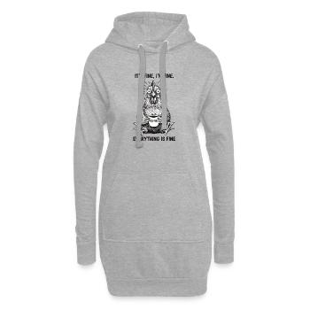 Its Fine Im Fine Coffee Huhn Humor - Hoodie-Kleid - Grau meliert - Vorne