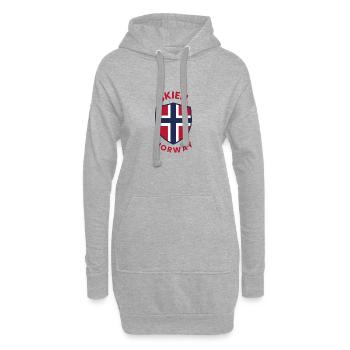 Skien-Norwegen-Schild mit norwegischer Flagge - Hoodie-Kleid - Grau meliert - Vorne