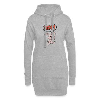 HOP ! Vecteur d’action comique Bunny Jumping - Sweat-shirt à capuche long Femme - gris chiné - Devant
