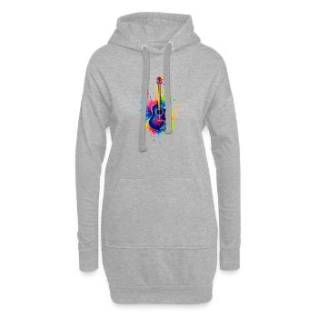Bunte Gitarre – Musik Graffiti Art  - Hoodie-Kleid - Grau meliert - Vorne