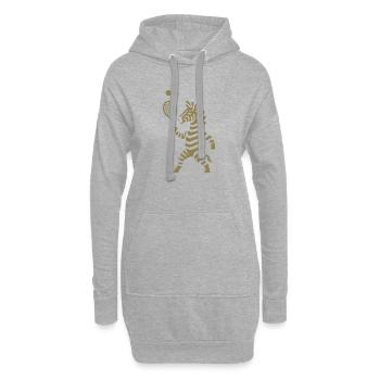 Minimalistische Zebra Tennis Spieler Silhouette  - Hoodie-Kleid - Grau meliert - Vorne