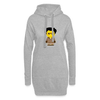 GEEKLEY veste forestière camel  - Sweat-shirt à capuche long Femme - gris chiné - Devant
