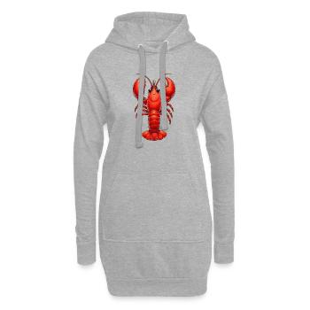 Lobster Meerestier - Hoodie-Kleid - Grau meliert - Vorne