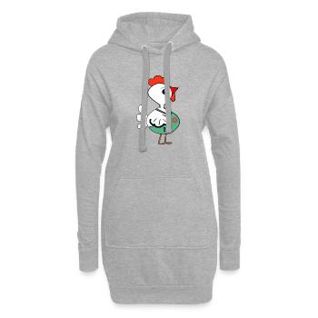 Jardinier Poulet Poulets Jardinier amateur - Sweat-shirt à capuche long Femme - gris chiné - Devant
