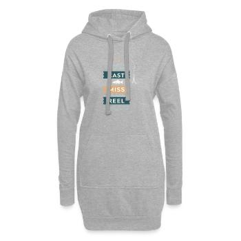 Pêche rétro Cast Miss Reel - Sweat-shirt à capuche long Femme - gris chiné - Devant